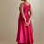 Hot pink plain chanderi kurta set