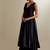 Black plain chanderi kurta set