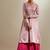 Pink plain chanderi anarkali