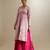 Pink plain chanderi anarkali