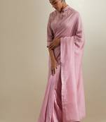Pink plain chanderi saree