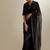 Black plain chanderi saree