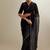 Black plain chanderi saree