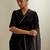 Black plain chanderi saree