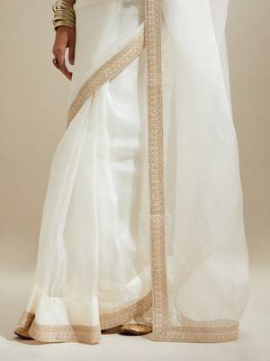 White embroidered chanderi saree 3