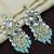 Aarnaa kundan pearl & mint beads chandbali earrings jewellery for women