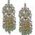 Aarnaa kundan pearl & mint beads chandbali earrings jewellery for women