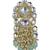 Aarnaa kundan pearl & mint beads chandbali earrings jewellery for women