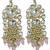 Aarnaa kundan pearl & pink beads chandbali earrings jewellery for women