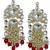 Aarnaa kundan pearl & red beads chandbali earrings jewellery for women