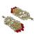 Aarnaa kundan pearl & red beads chandbali earrings jewellery for women