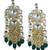 Aarnaa kundan pearl & green beads chandbali earrings wear jewellery for women