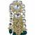 Aarnaa kundan pearl & green beads chandbali earrings wear jewellery for women