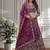Wine Designer Sequin Embroidered Net Lehenga Choli with Dupatta     Party Wear / Wedding Wear