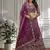 Wine Designer Sequin Embroidered Net Lehenga Choli with Dupatta   Party Wear / Wedding Wear