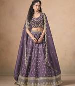 Lavender Designer Sequin Embroidered Organza Lehenga Choli with Dupatta   Party Wear / Wedding Wear