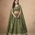 Green Designer Sequin Embroidered Organza Lehenga Choli with Dupatta     Party Wear / Wedding Wear