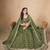 Green Designer Sequin Embroidered Organza Lehenga Choli with Dupatta     Party Wear / Wedding Wear