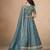 Teal Designer Sequin Embroidered Organza Lehenga Choli with Dupatta     Party Wear / Wedding Wear