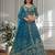 Teal Designer Sequin Embroidered Net Lehenga Choli with Dupatta     Party Wear / Wedding Wear