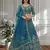 Teal Designer Sequin Embroidered Net Lehenga Choli with Dupatta   Party Wear / Wedding Wear