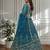 Teal Designer Sequin Embroidered Net Lehenga Choli with Dupatta     Party Wear / Wedding Wear