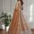RUST Designer Sequin Embroidered Net Lehenga Choli with Dupatta     Party Wear / Wedding Wear