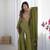 Women's Mehendi Silk Party Wear Sharara Suit Set with Embroidery Work 