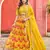 yellow art silk lehenga set with choli and dupatta