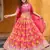 magenta art silk lehenga set with choli and dupatta