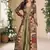Olive heavy fox georgette free size anarkali shrug suit with silk print