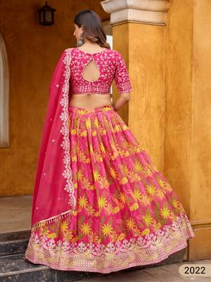 magenta art silk lehenga set with choli and dupatta 4