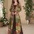 Brown heavy fox georgette free size anarkali shrug suit with silk print