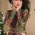 Brown heavy fox georgette free size anarkali shrug suit with silk print