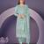 Sky blue heavy georgette embroidered semi stitched suit with khatli work