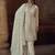 White heavy chinon free size stitched salwar suit with sequence embroidery work