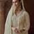 White heavy chinon free size stitched salwar suit with sequence embroidery work