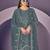 Sea green heavy georgette embroidered semi stitched suit with khatli work