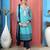 Light-blue embroidered georgette stitched a line trouser kurta dupatta readymade suits