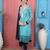 Light-blue embroidered georgette stitched a line trouser kurta dupatta readymade suits