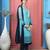 Light-blue embroidered georgette stitched a line trouser kurta dupatta readymade suits