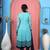 Light-blue embroidered georgette stitched a line trouser kurta dupatta readymade suits
