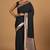 Black color elegant banarasi silk saree with gold zari weaving work comes with unstitched blouse piece