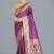 Purple color banarasi silk wedding collection saree