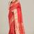 Red color banarasi silk wedding collection saree