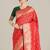 Red color banarasi silk wedding collection saree