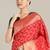 Red color banarasi silk wedding collection saree