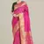 Rani Pink color banarasi silk saree with gold zari weaving work