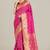 Rani pink color banarasi silk wedding collection saree