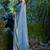 Teal blue heavy sequin embroidered work fendy two tone silk saree sari